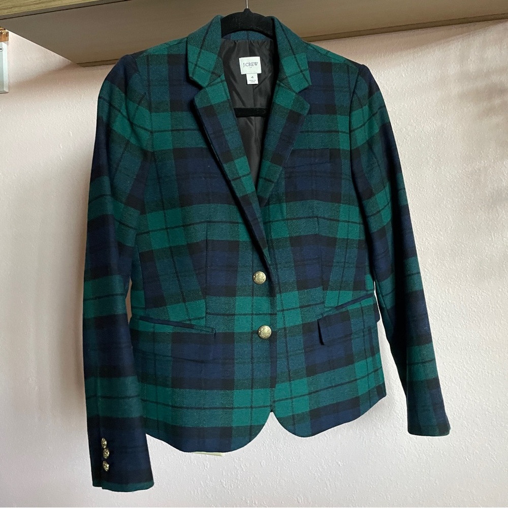 J. Crew Plaid Wool Blazer